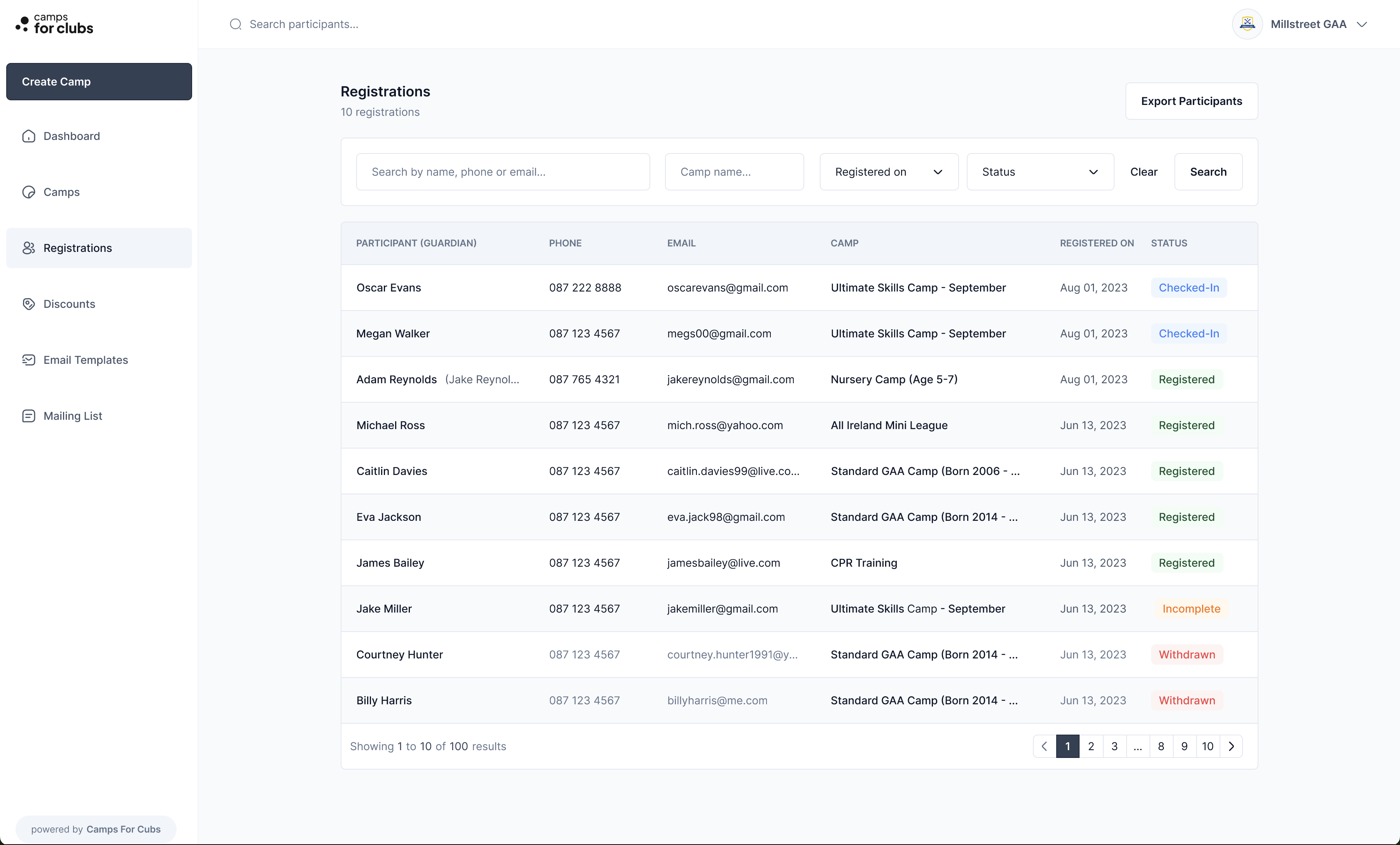 Easy to use attendee registration management